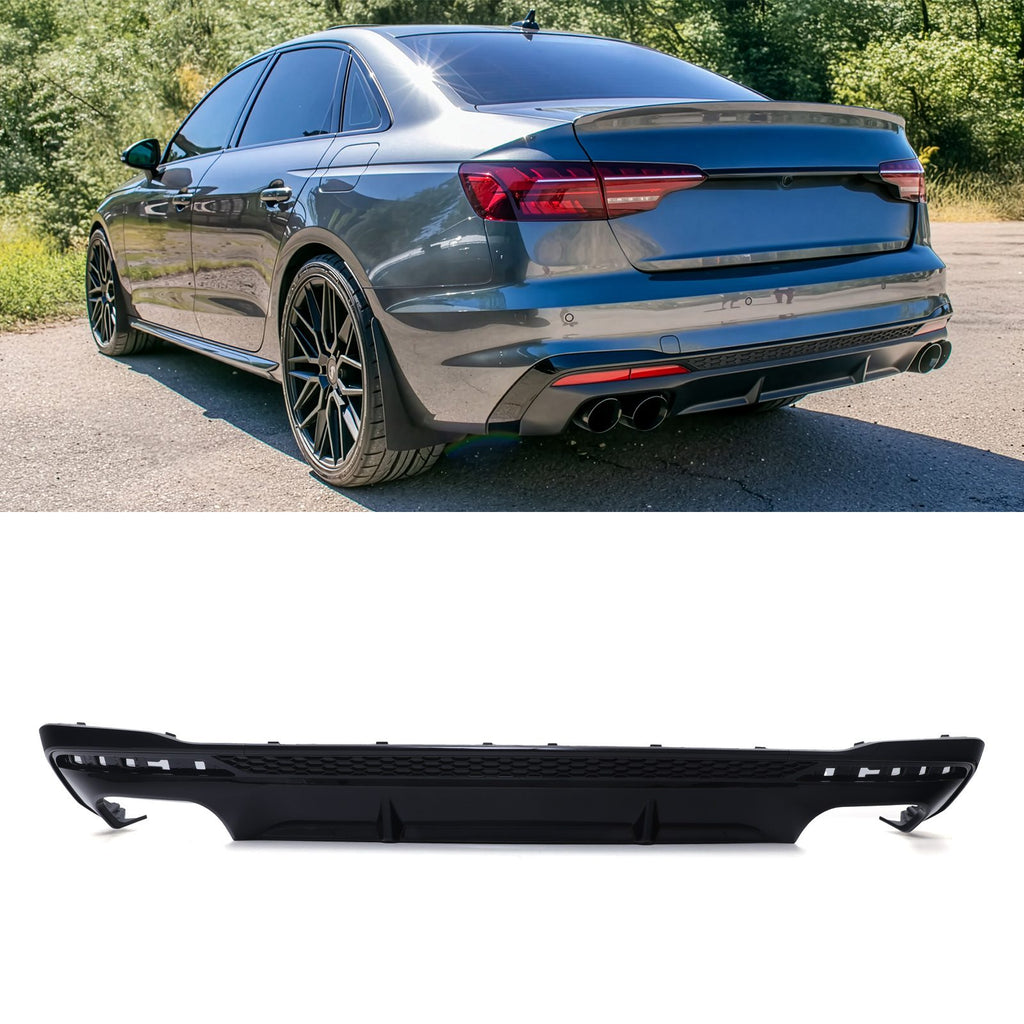 Diffusore Posteriore Stile S4 Nero Lucido Audi A4 B9.5 2021+