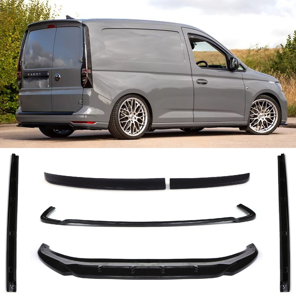 Kit Aero Completo Nero Lucido VW Caddy MK5 SWB Porte a Battenti dal 2020