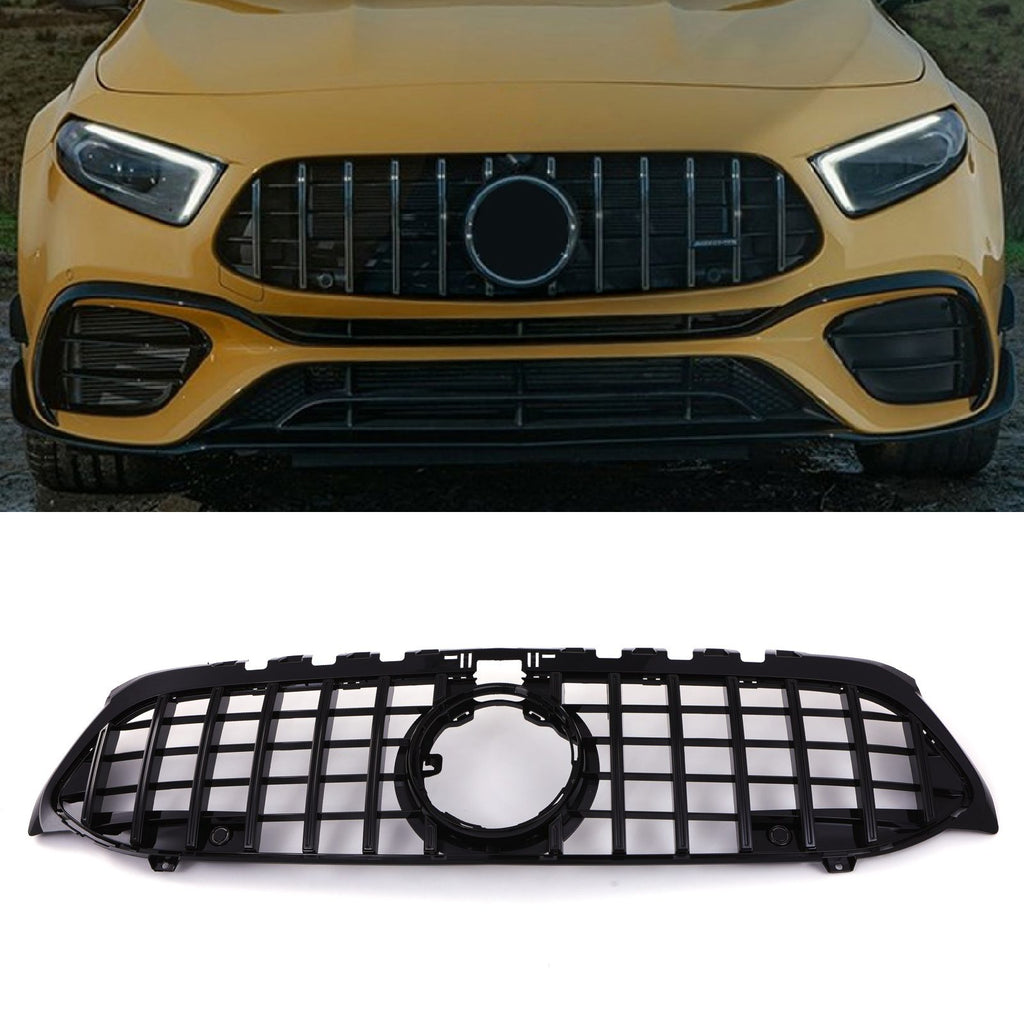 Griglia Anteriore Stile Panamericana Foro Camera Nero Lucido Mercedes Classe A W177 dal 2018