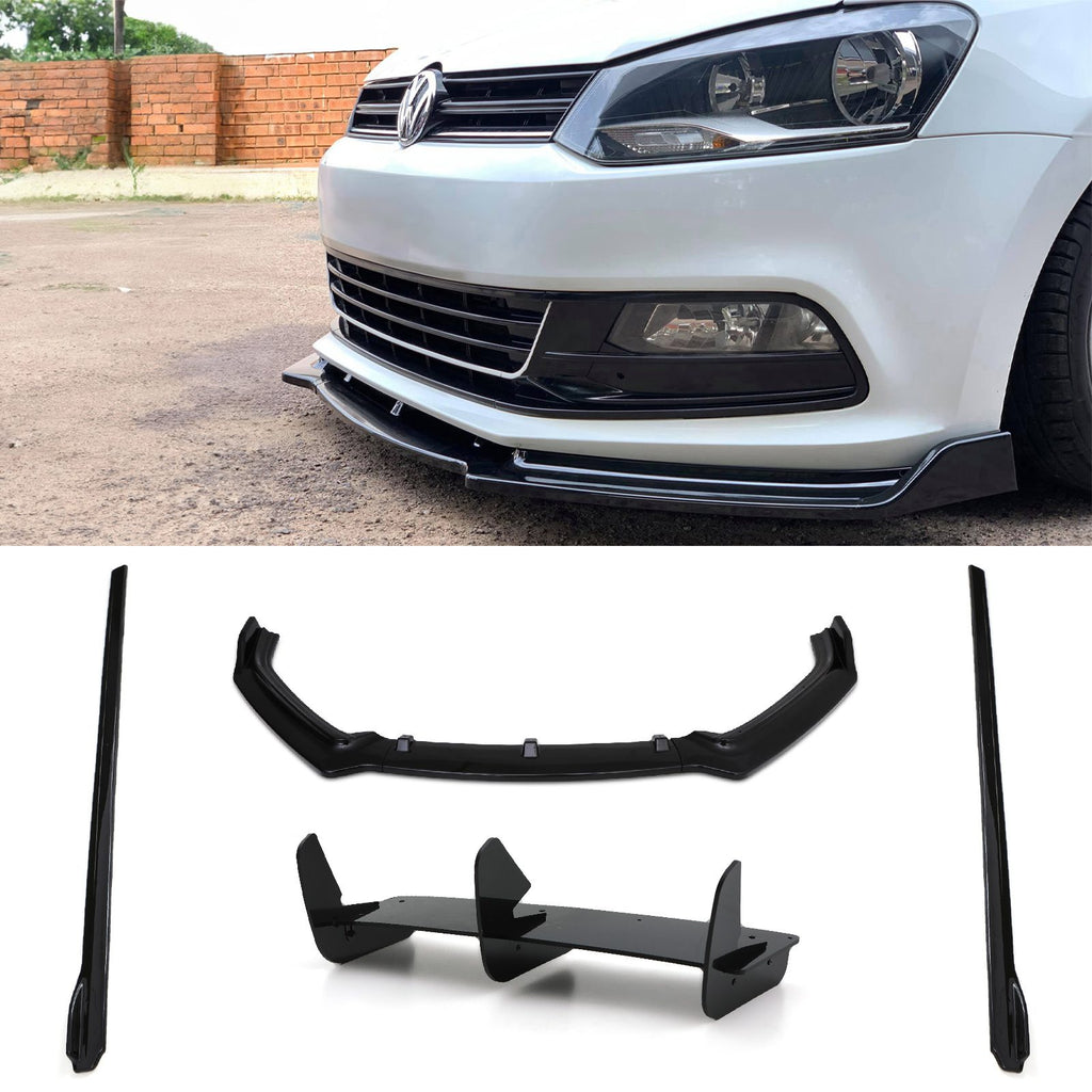 Body Kit Aerodinamico Stile WRC Nero Lucido VW Polo MK5 6C GTI 14-18