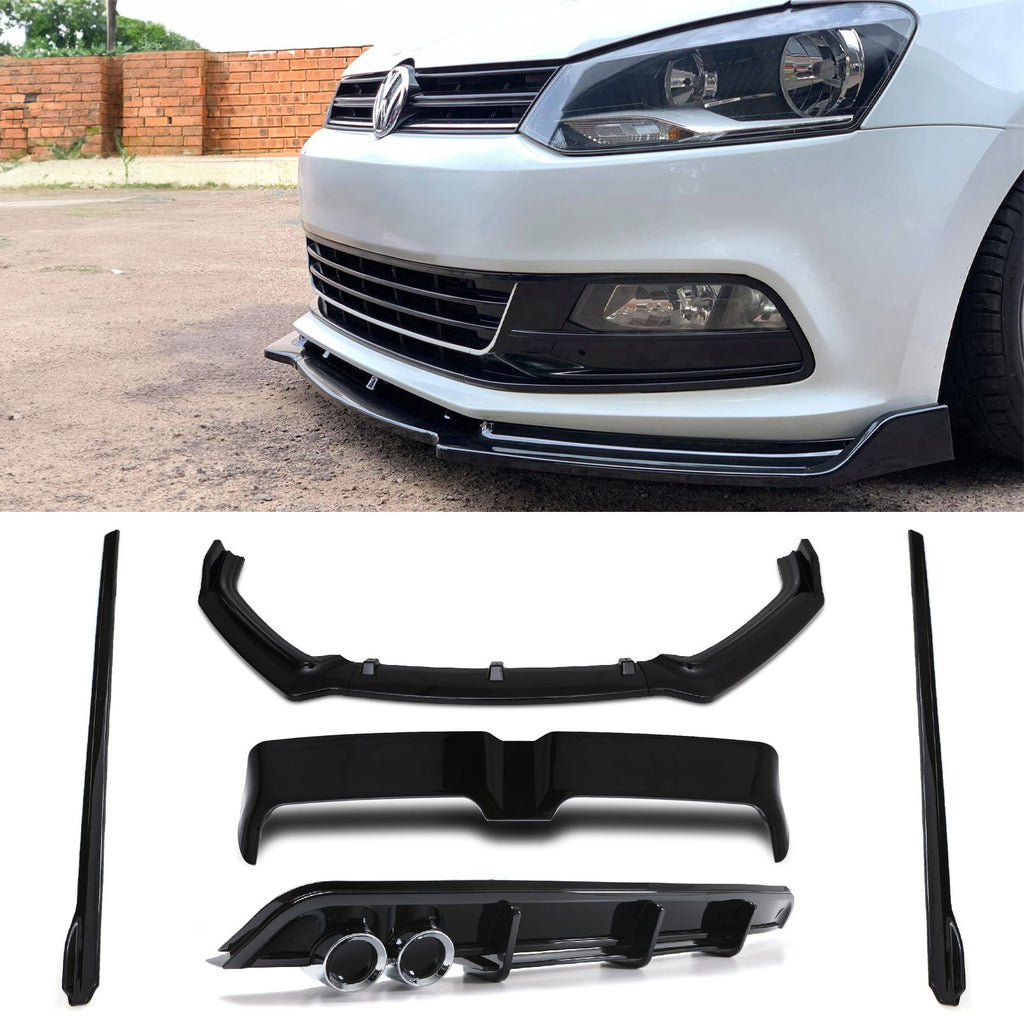 Body Kit Aerodinamico Stile Oettinger Nero Lucido VW Polo MK5 6C 14-18