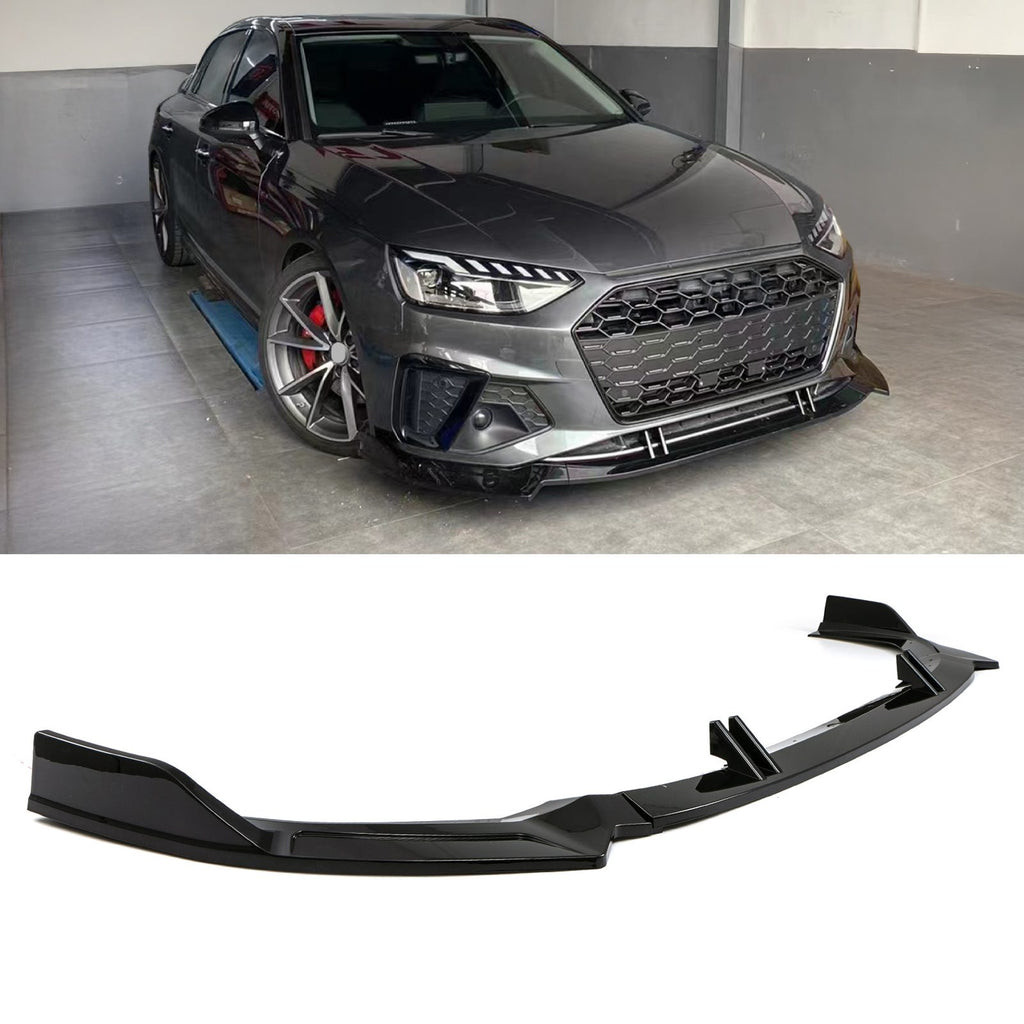 Splitter Anteriore Nero Lucido Audi A4 Berlina B9.5 Facelift 2020-2024