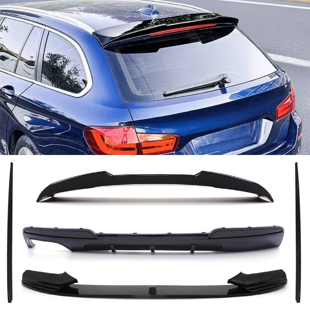 Body Kit Aerodinamico Stile M Performance Doppio Scarico Nero Lucido BMW 5 Series F11 10-17