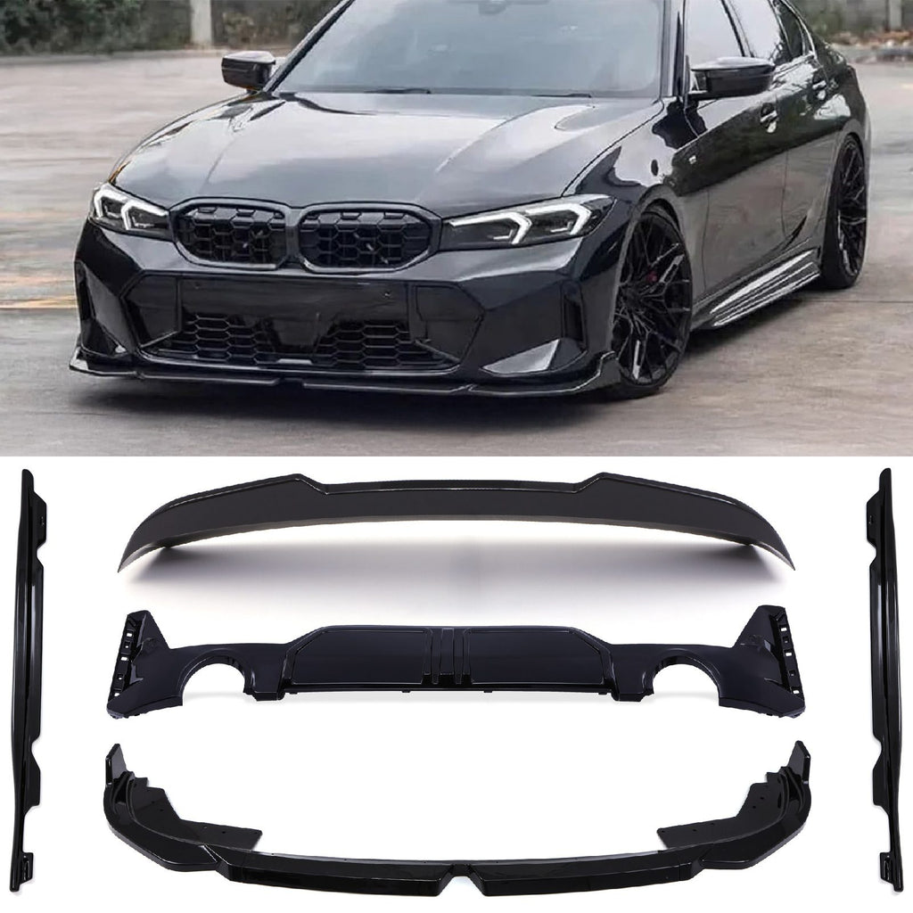 Kit Aero Completo Look M Sport Nero Lucido BMW Serie 3 Touring G21 LCI dal 2022