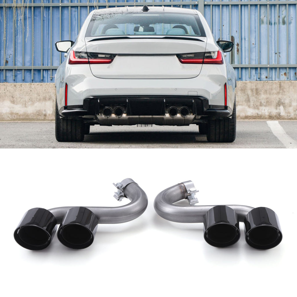 Terminali di Scarico Stile M4 Nero Lucido BMW Serie 4 G22 G23 G26 2019+