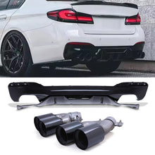 Diffusore Posteriore Quad con Terminali Nero Lucido BMW Serie 5 G30 2018-2023