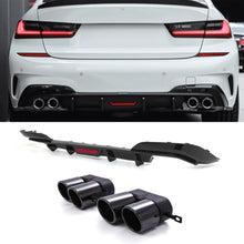 Diffusore Posteriore con LED e Terminali Nero Lucido BMW Serie 3 G20 2019-2021