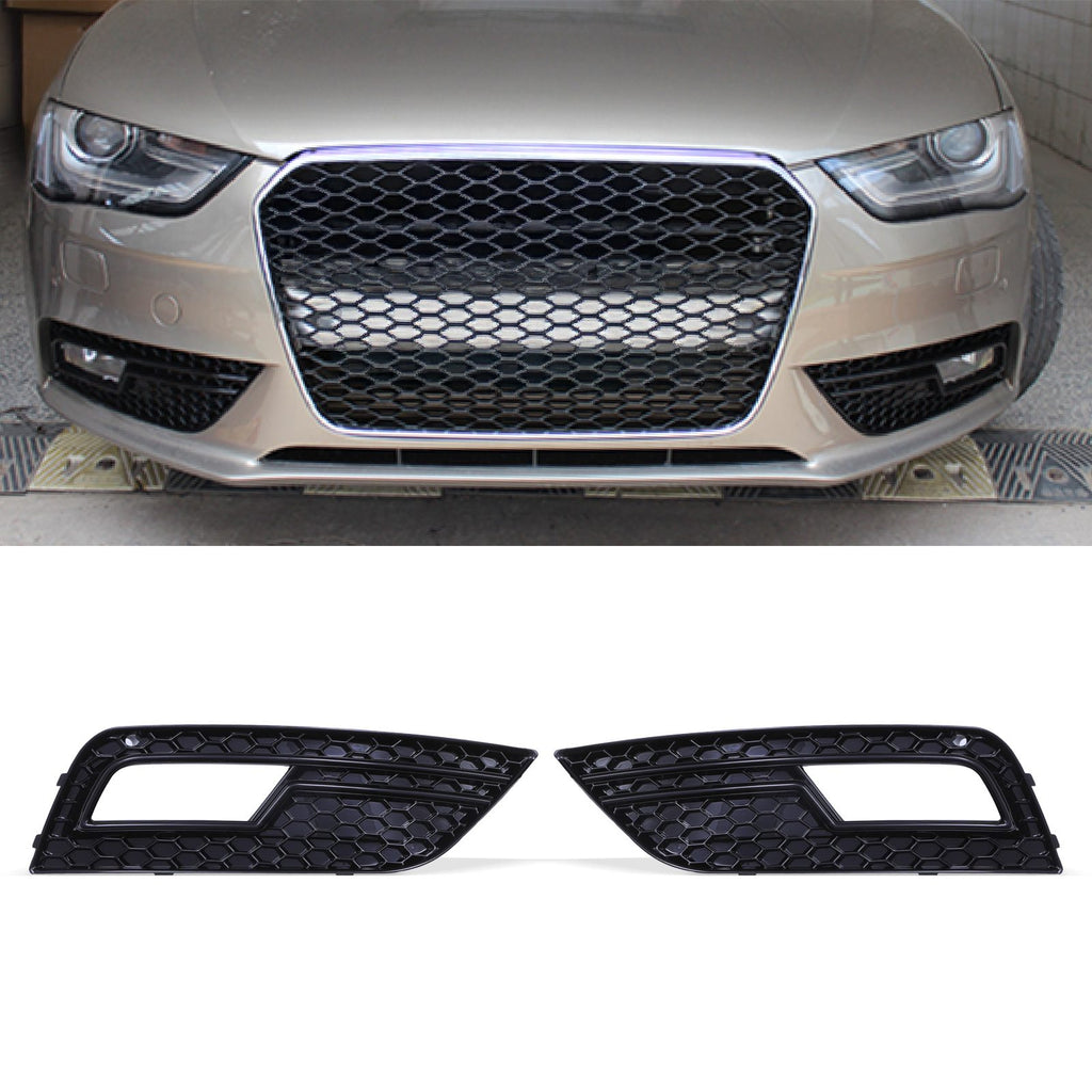 Cornici Fari Fendinebbia Stile RS4 Nero Lucido Audi A4 B8.5 13-16