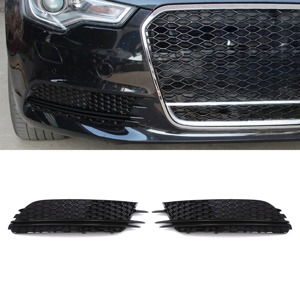 Cornici Fari Fendinebbia Stile RS6 Nero Lucido Audi A6 C7 4G 11-18