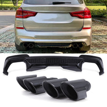 Diffusore Posteriore Stile X3M con Terminali Nero Lucido BMW X3 20i 30i G01 Pre-LCI 17-21