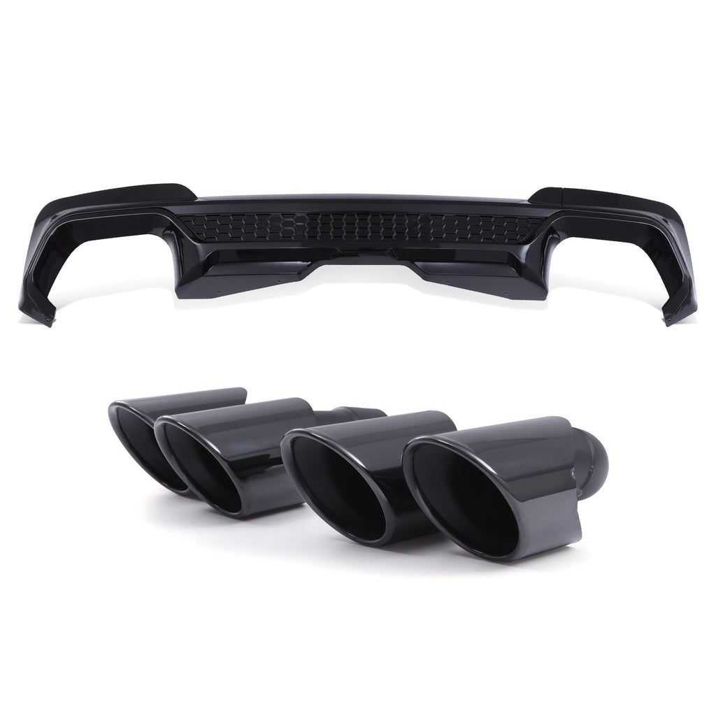 Diffusore Posteriore Stile X3M con Terminali Nero Lucido BMW X3 20i 30i G01 Pre-LCI 17-21 - foto 2