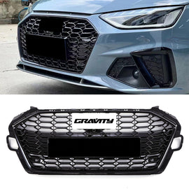 Griglia Anteriore a Nido d'Ape Stile RS4 Nero Lucido Audi A4 B9.5 2021+
