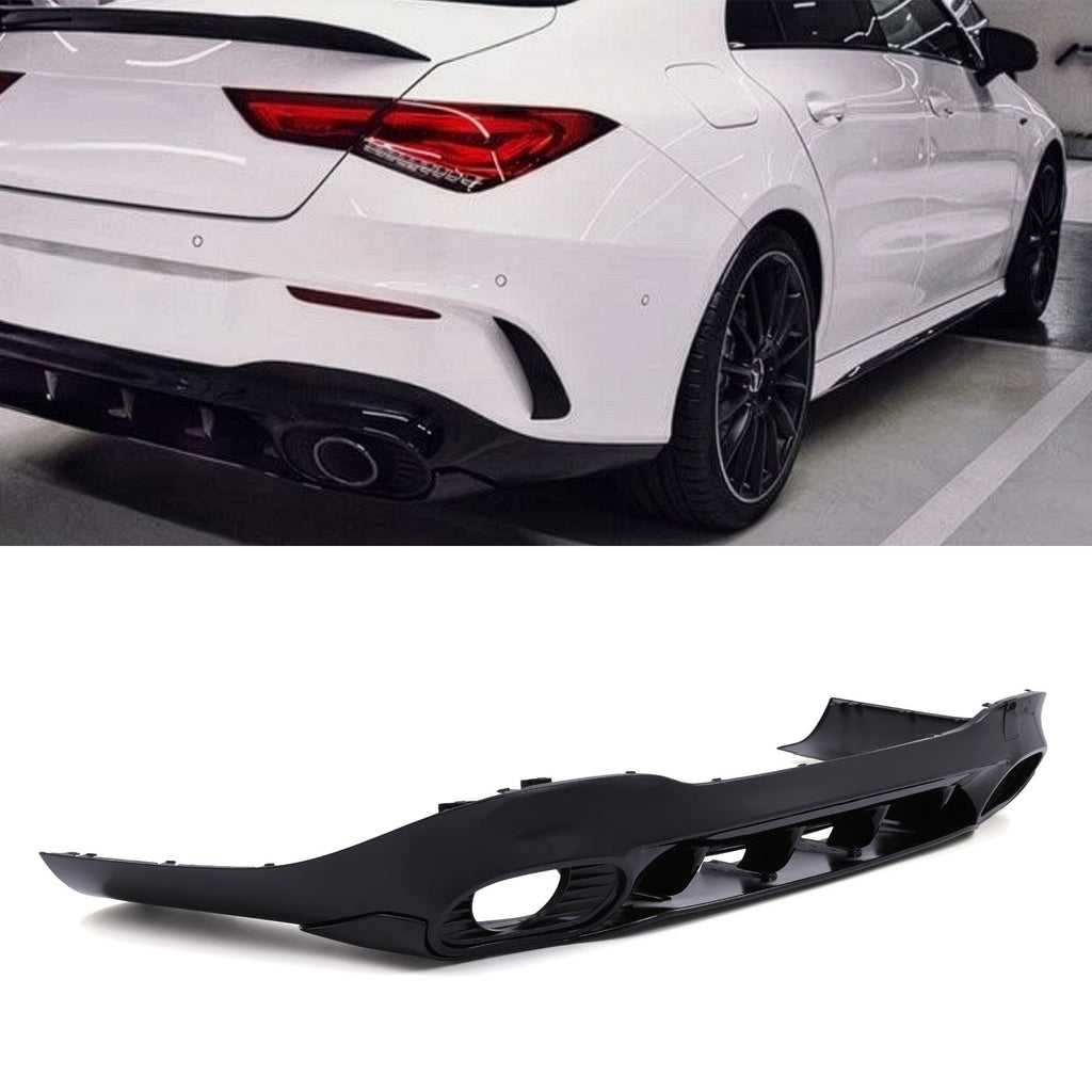 Diffusore Posteriore Nero Lucido Stile CLA35 Mercedes CLA C118 19+