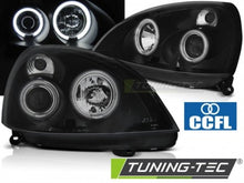Carica l&#39;immagine nel visualizzatore di Gallery, Fari Anteriori RENAULT CLIO 2 06.01-09.05 ANGEL EYES CCFL BLACK