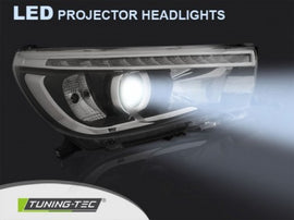 Fari Anteriori TOYOTA HILUX 16- LED PROJECTOR TRUE DRL BLACK