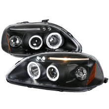Carica l'immagine nel visualizzatore di Gallery, Fari Anteriori Angel Eye Style SK-Import Neri Honda Civic EK EJ 1996-1998 Phase 1