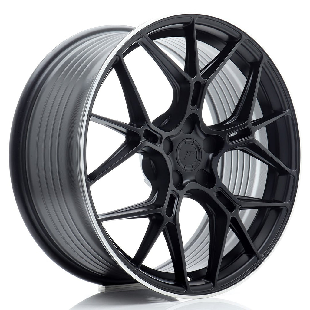 Cerchio in Lega JAPAN RACING JR51 19x8,5 ET20-45 5H con foratura su misura Satin Black w/ Machined Lip