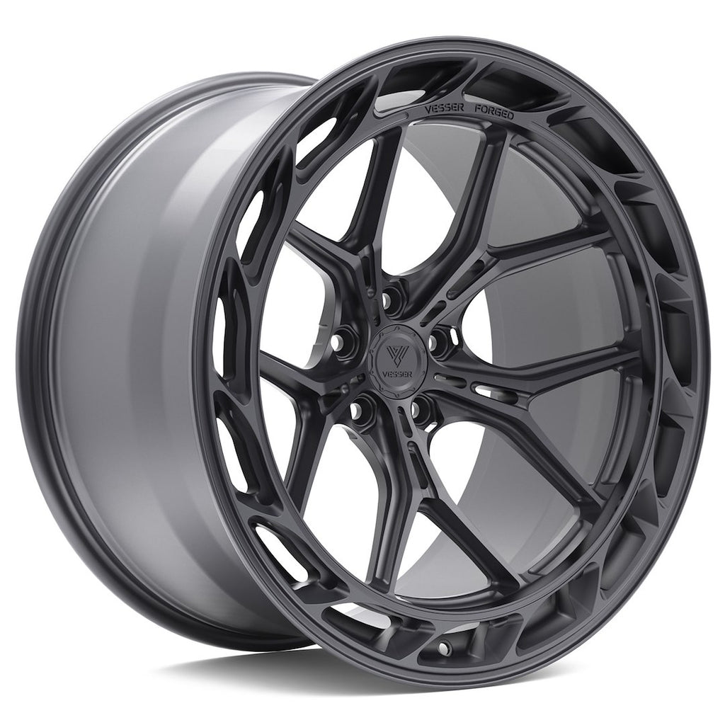 Cerchio in Lega VESSER VSR8 Left 19x8,5 ET20-45 5H con foratura su misura Custom Finish