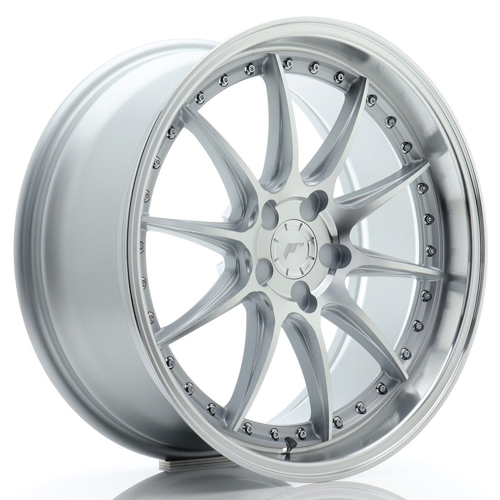 Cerchio in Lega JAPAN RACING JR41 19x8,5 ET15-35 5H con foratura su misura Silver Machined Face