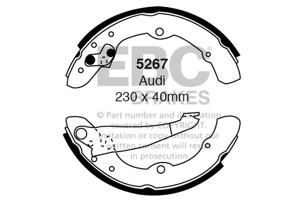 Ganasce freno EBC posteriori per Audi 100