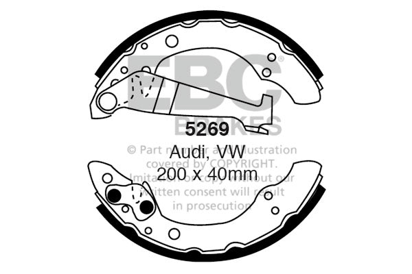 Ganasce freno EBC posteriori per Audi 80