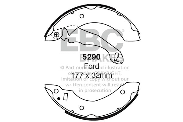 Ganasce freno EBC posteriori per Ford Orion