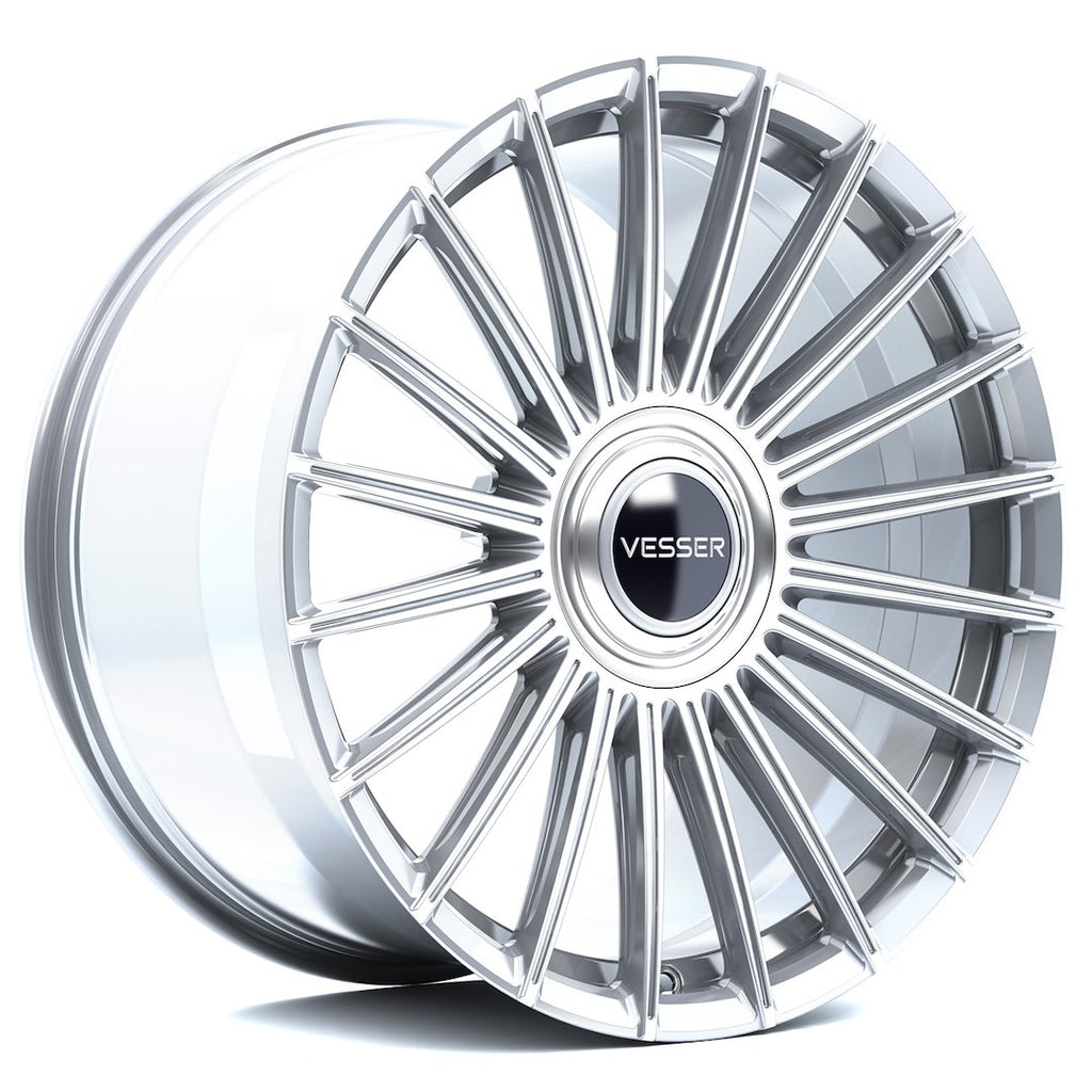 Cerchio in Lega VESSER VSR5 21x10 ET10-40 con foratura su misura Silver Machined Face