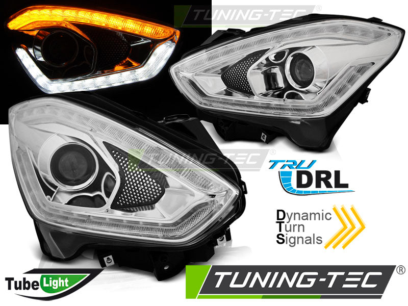 Fari Anteriori Cromati Tube Light Sequenziali per Suzuki Swift (Mk6 (ZC53 / ZC83 / ZC33)) 2017-2023