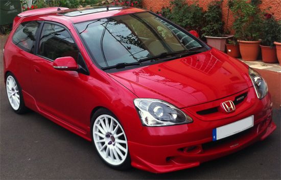 Lip Paraurti Anteriore Mugen Style V2 SK-Import Vetroresina Honda Civic EP Facelift