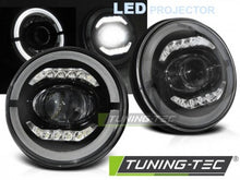 Carica l&#39;immagine nel visualizzatore di Gallery, Fari Anteriori CHRYSLER JEEP WRANGLER TJ/ LJ/ JK 96-18 ANGEL EYE LED BLACK