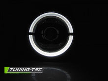 Carica l&#39;immagine nel visualizzatore di Gallery, Fari Anteriori CHRYSLER JEEP WRANGLER TJ/ LJ/ JK 96-18 ANGEL EYE LED BLACK
