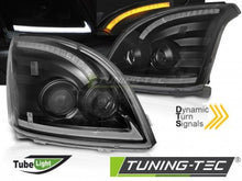 Carica l&#39;immagine nel visualizzatore di Gallery, Fari Anteriori TOYOTA LAND CRUISER 120 03-09 TUBE LIGHT Sequenziali LED BLACK