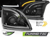 Fari Anteriori TOYOTA LAND CRUISER 120 03-09 TUBE LIGHT Sequenziali LED BLACK