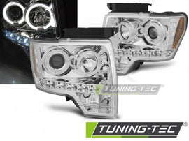 Fari Anteriori FORD F150 MK12 08-14 ANGEL EYES CHROME