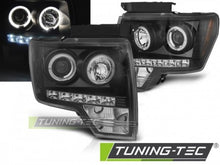 Carica l&#39;immagine nel visualizzatore di Gallery, Fari Anteriori FORD F150 MK12 08-14 ANGEL EYES BLACK
