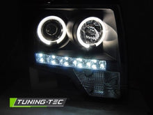 Carica l&#39;immagine nel visualizzatore di Gallery, Fari Anteriori FORD F150 MK12 08-14 ANGEL EYES BLACK