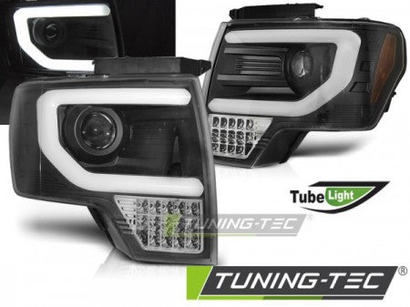 Fari Anteriori FORD F150 MK12 08-14 TUBE LIGHT BLACK