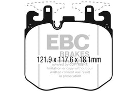 Pastiglie Freni Sportive EBC Gialle Anteriore BMW Serie 2 (xDrive G42 Coupe) M240 3.0 Turbo Cv 374 dal 2022 al 2026 Pinza Brembo Diametro disco 374mm