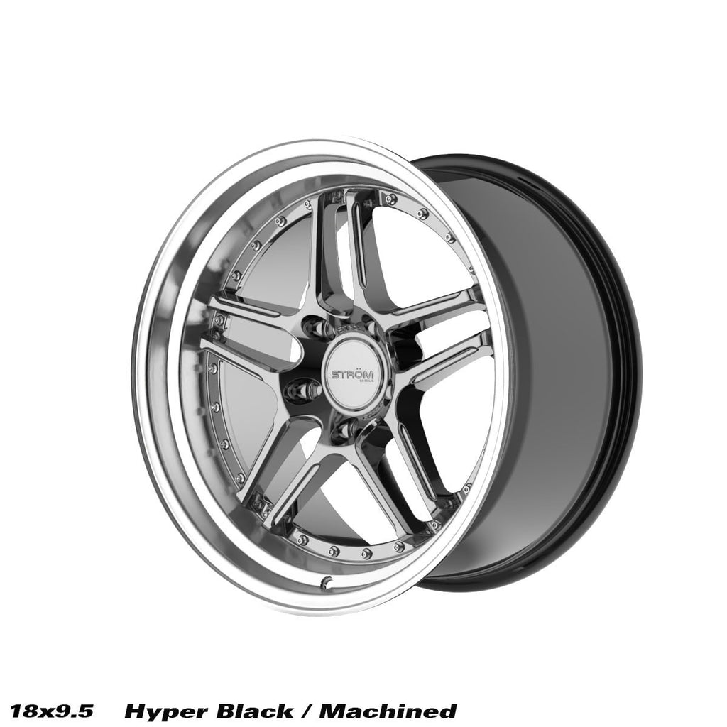 Cerchio in lega Ström DS-05 18x9.5 5x114.3 ET15 Hyper Black Polished Dish