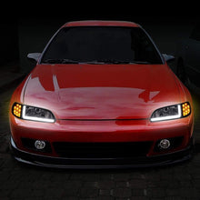 Carica l'immagine nel visualizzatore di Gallery, Fari Anteriori LED DRL SK-Import Neri Honda Civic EG EJ con Frecce Angolari - foto 5