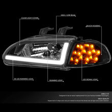 Carica l'immagine nel visualizzatore di Gallery, Fari Anteriori LED DRL SK-Import Neri Honda Civic EG EJ con Frecce Angolari - foto 4