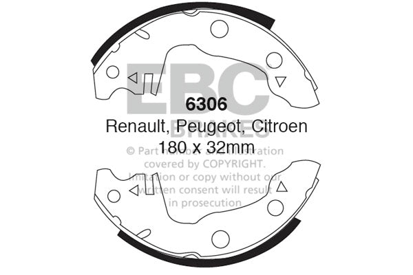 Ganasce freno EBC posteriori per Renault 5