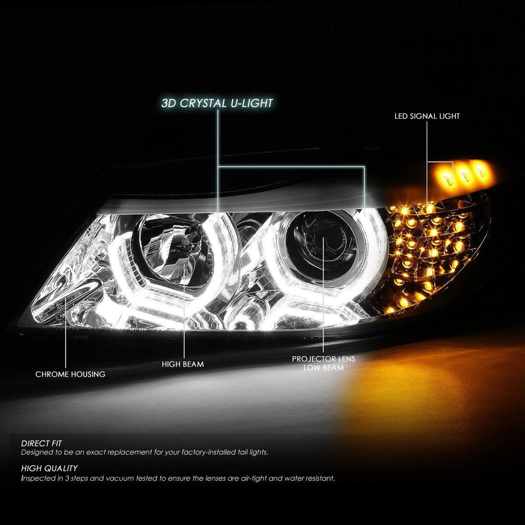 Fari Anteriori Angel Eyes SK-Import Cromati BMW Serie 3 E90 - foto 2