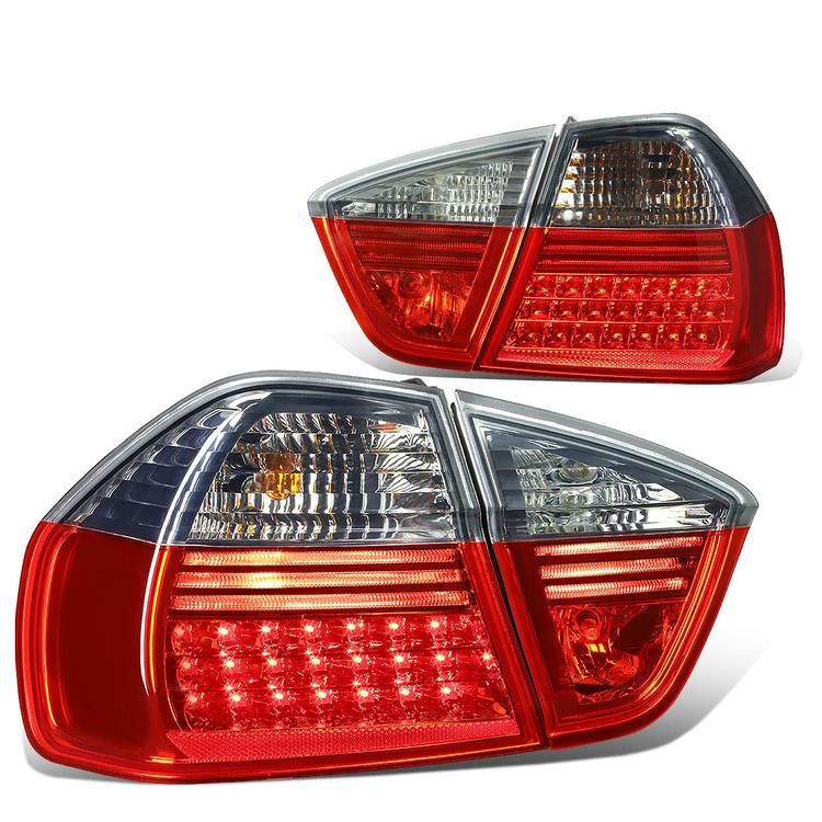 Fanali Posteriori LED SK-Import Lente Fumé e Rossa BMW Serie 3 E90 Pre Facelift
