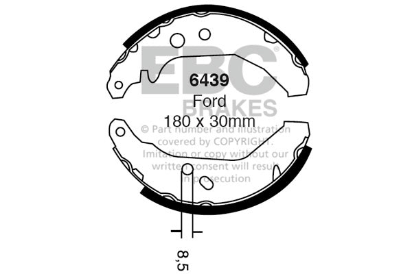Ganasce freno EBC posteriori per Ford Fiesta Mk3