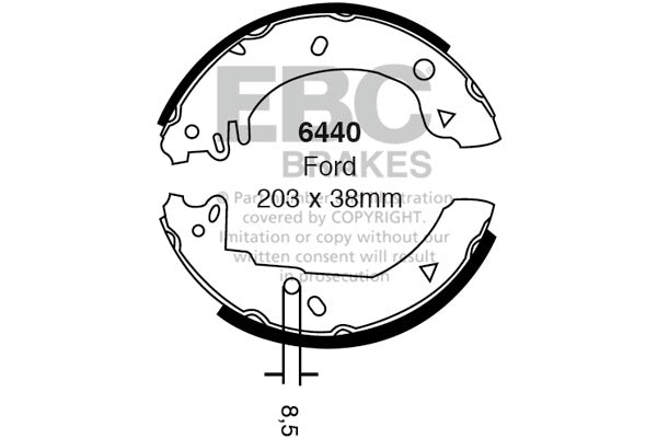 Ganasce freno EBC posteriori per Ford Fiesta Mk3