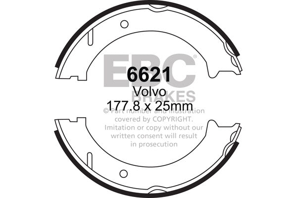 Ganasce freno EBC posteriori per Volvo V70 Mk2 R
