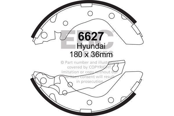 Ganasce freno EBC posteriori per Hyundai Accent