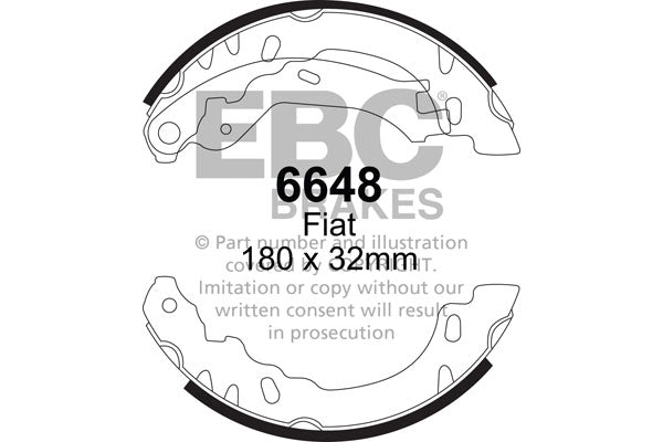 Ganasce freno EBC posteriori per Fiat Panda