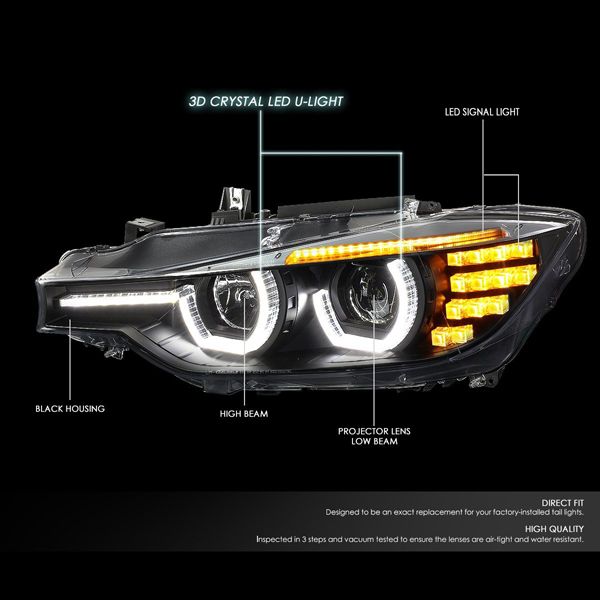 Fari Anteriori LED DRL SK-Import Neri BMW Serie 3 F30 F31 M3 F80 - foto 3